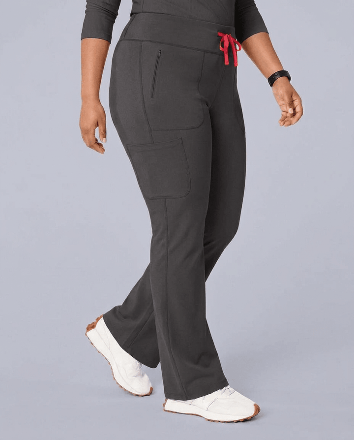 Curved High-Rise Flare Scrub Legging Pewter