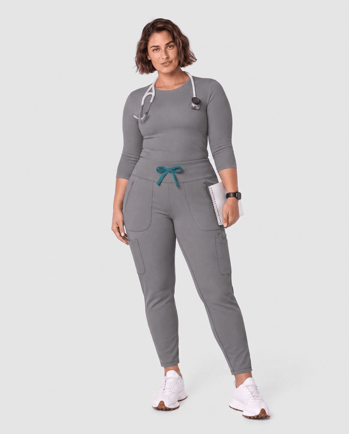 Curved High-Rise Scrub Legging Heather Gray
