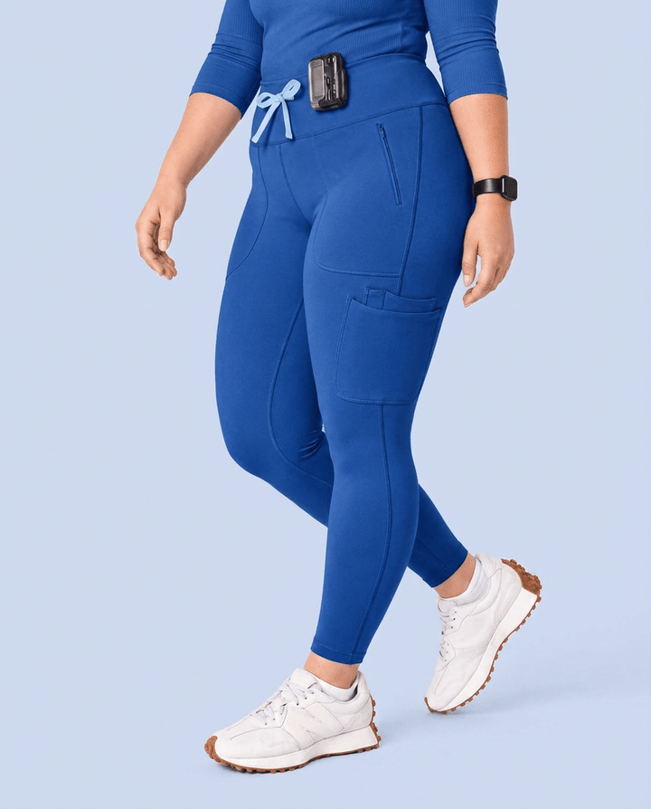 Curved High-Rise Scrub Legging Royal Blue