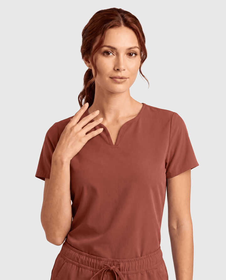 Curved V-neck Top Sienna