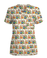 Cute Autism Awareness Cat Nurse Medical Scrub Top - Scrubloop