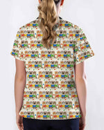 Cute Autism Awareness Cat Nurse Medical Scrub Top - Scrubloop