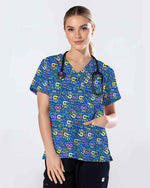 Cute Autism Awareness Medical Scrub Top - Scrubloop
