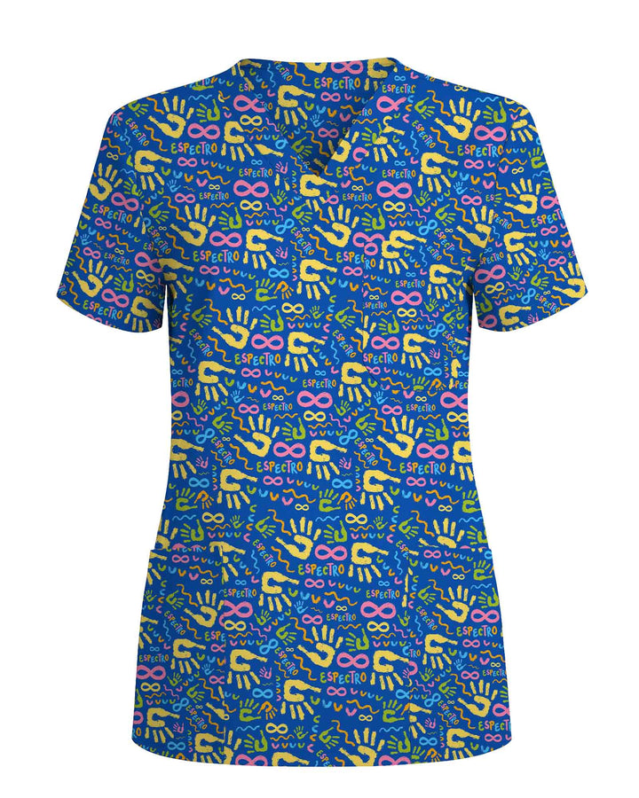Cute Autism Awareness Medical Scrub Top