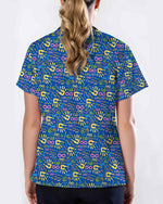 Cute Autism Awareness Medical Scrub Top - Scrubloop