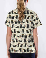 Cute Black Nurse Cats Medical Scrub Top - Scrubloop