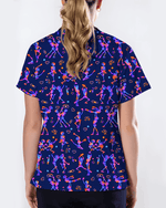 Cute Cat Butt Playful Feline Parade Women Scrub Top - Scrubloop