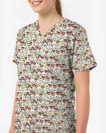 Cute Cat Heart Scrub Top - Scrubloop