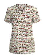 Cute Cat Heart Scrub Top - Scrubloop