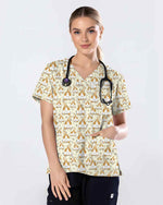 Cute Cats Butt Medical Scrub Top - Scrubloop