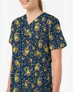 Cute Christmas Avocado Medical Scrub Top - Scrubloop
