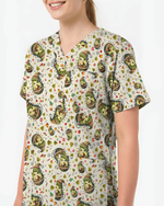 Cute Christmas Avocado Medical Scrub Top - Scrubloop
