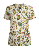 Cute Christmas Avocado Medical Scrub Top - Scrubloop