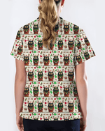 Cute Christmas Black Cat Nursing Scrub Top - Scrubloop