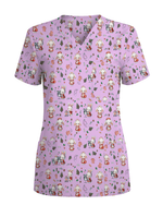 Cute Christmas Bunny Medical Scrub Top - Scrubloop