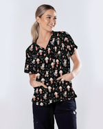 Cute Christmas Bunny Medical Scrub Top - Scrubloop