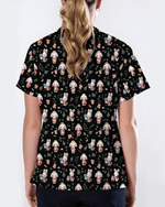 Cute Christmas Bunny Medical Scrub Top - Scrubloop