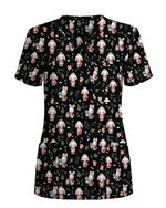 Cute Christmas Bunny Medical Scrub Top - Scrubloop