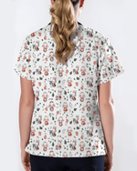 Cute Christmas Bunny Medical Scrub Top - Scrubloop