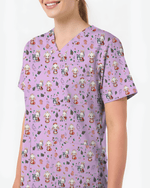 Cute Christmas Bunny Medical Scrub Top - Scrubloop