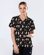 Cute Christmas Bunny Medical Scrub Top - Scrubloop