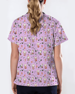 Cute Christmas Bunny Medical Scrub Top - Scrubloop