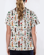 Cute Christmas Dog Breeds Medical Scrub Top - Scrubloop