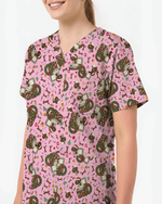 Cute Christmas Dog Medical Scrub Top - Scrubloop