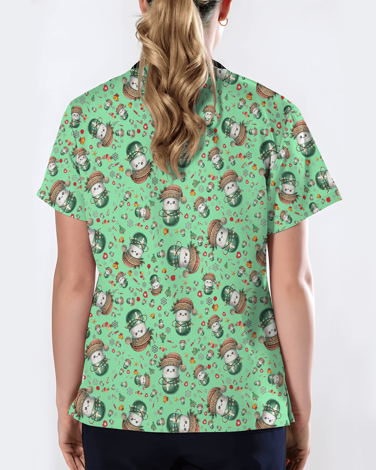 Cute Christmas Pill Capsule Nursing Scrub Top - Scrubloop