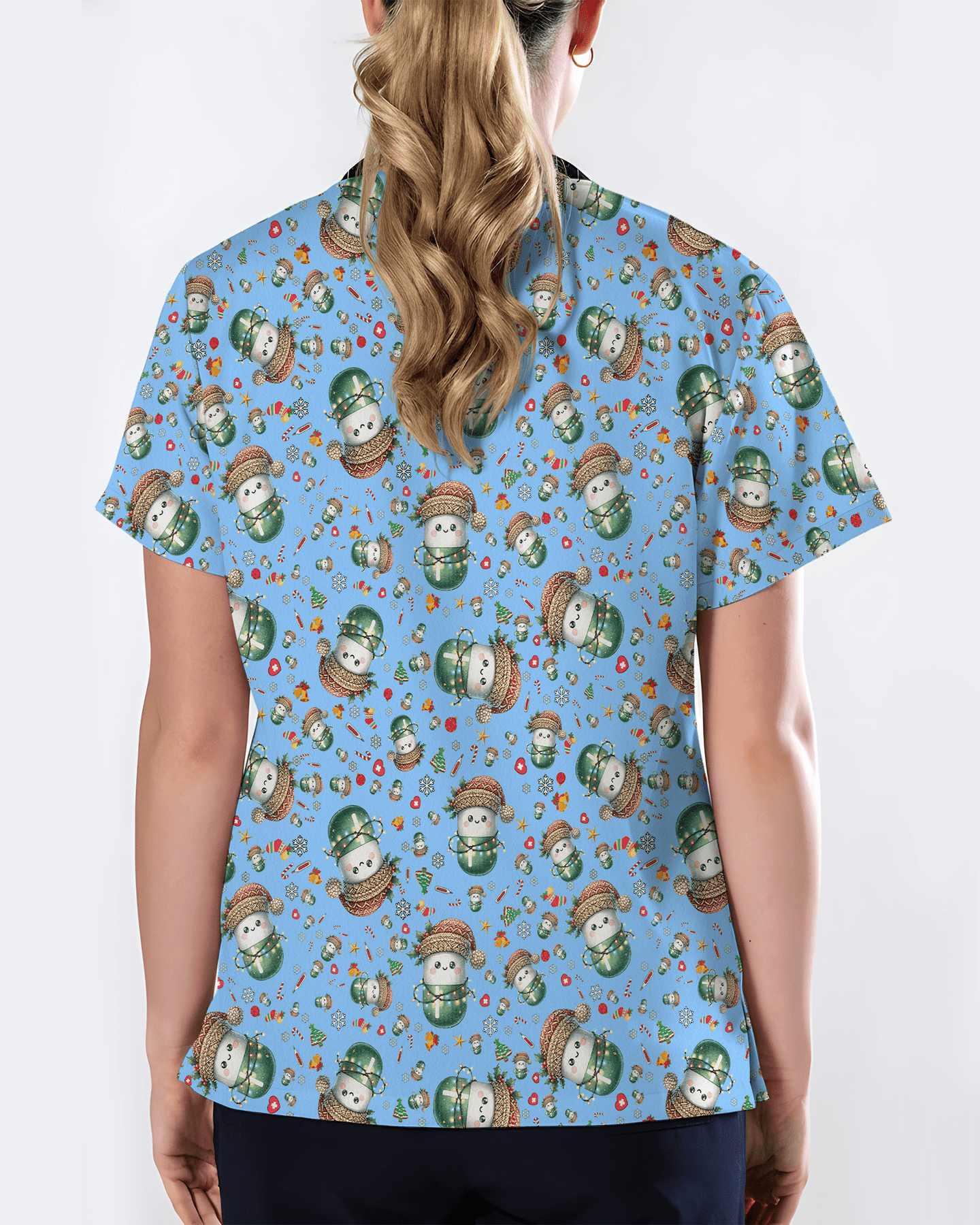 Cute Christmas Pill Capsule Nursing Scrub Top - Scrubloop