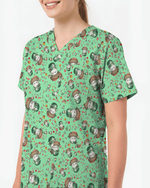 Cute Christmas Pill Capsule Nursing Scrub Top - Scrubloop
