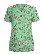 Cute Christmas Pill Capsule Nursing Scrub Top - Scrubloop