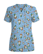 Cute Christmas Pill Capsule Nursing Scrub Top - Scrubloop