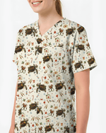 Cute Christmas Turtle Medical Scrub Top - Scrubloop