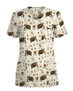 Cute Christmas Turtle Medical Scrub Top - Scrubloop
