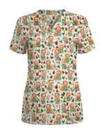 Cute Christmas Vet Tech Nursing Scrub Top - Scrubloop