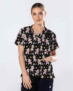 Cute Dabbing Unicorn Medical Scrub Top - Scrubloop