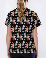 Cute Dabbing Unicorn Medical Scrub Top - Scrubloop
