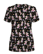 Cute Dabbing Unicorn Medical Scrub Top - Scrubloop