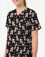 Cute Dabbing Unicorn Medical Scrub Top - Scrubloop