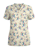 Cute Dabbing Unicorn Pediatric Nurse Scrub Top - Scrubloop