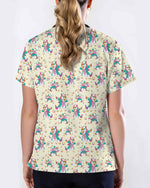Cute Dabbing Unicorn Pediatric Nurse Scrub Top - Scrubloop