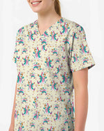 Cute Dabbing Unicorn Pediatric Nurse Scrub Top - Scrubloop