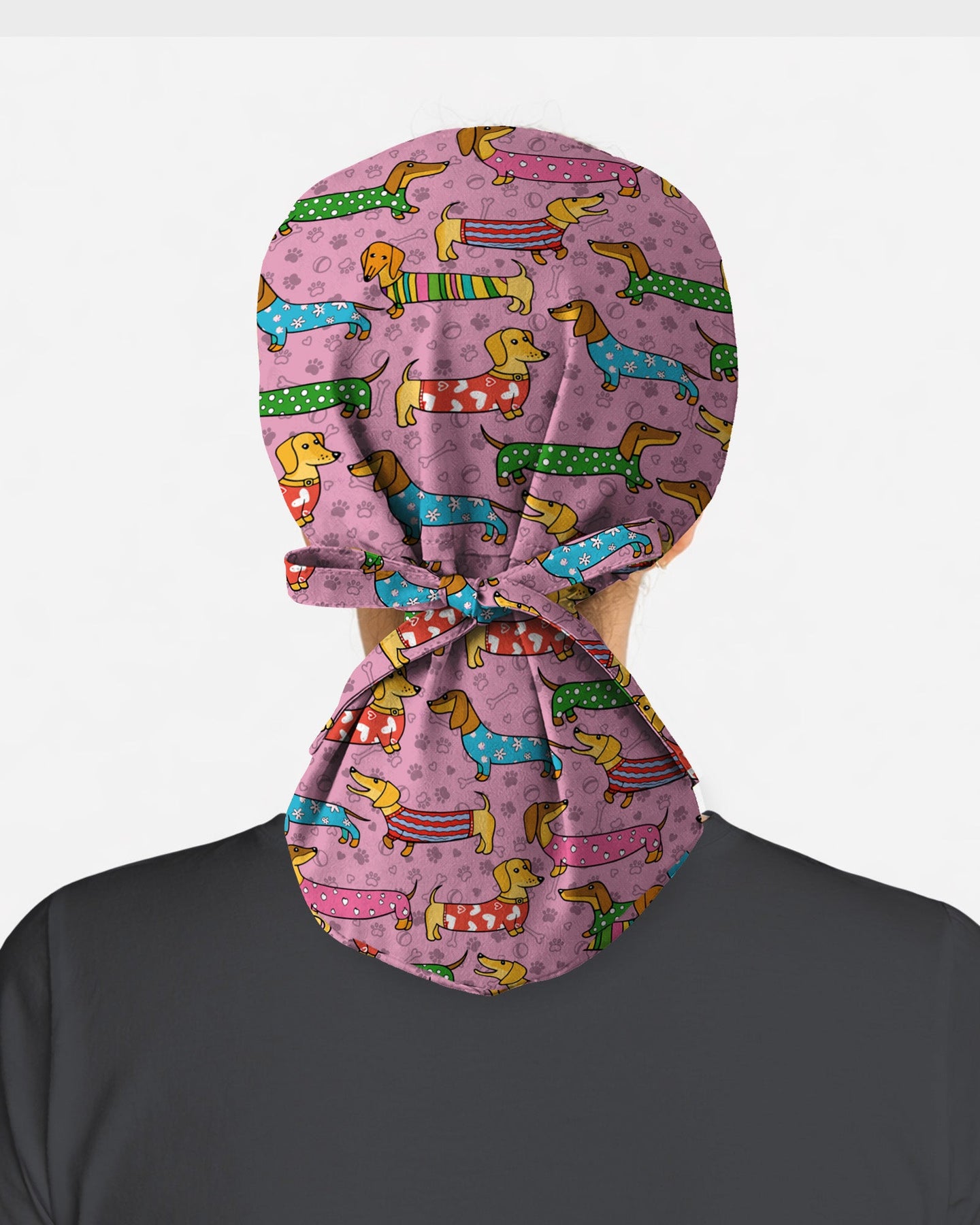 Cute Dachshund Cartoon Nurse Character Illustration Scrub Cap - Scrubloop