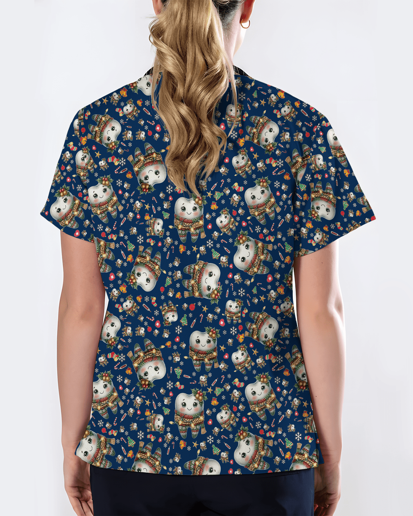 Cute Dental Christmas Scrub Top - Scrubloop