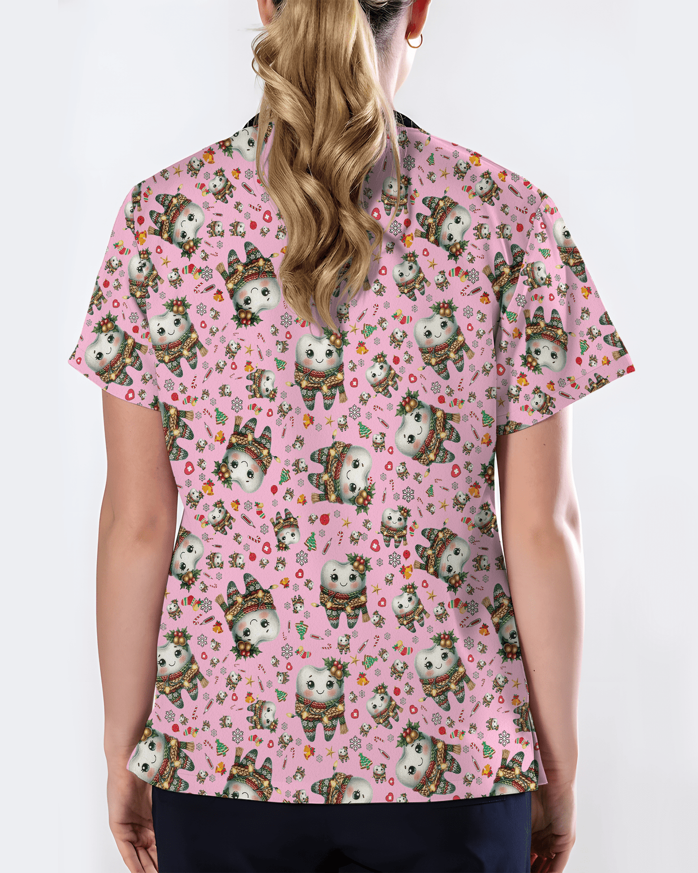 Cute Dental Christmas Scrub Top - Scrubloop