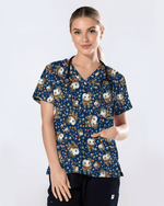 Cute Dental Christmas Scrub Top - Scrubloop
