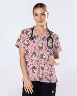 Cute Dental Christmas Scrub Top - Scrubloop