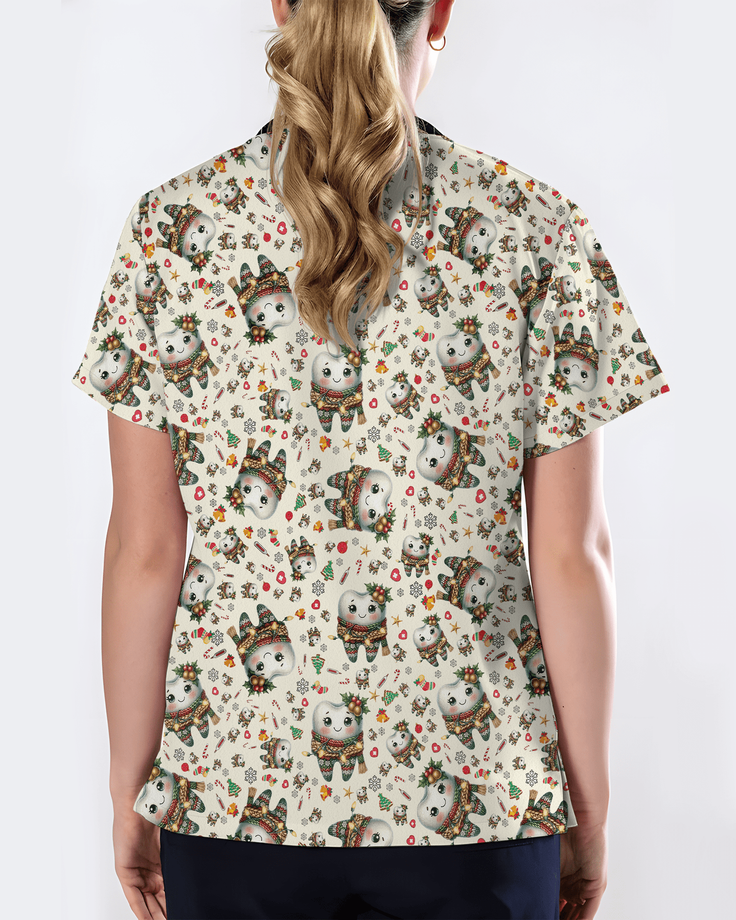 Cute Dental Christmas Scrub Top - Scrubloop
