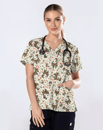 Cute Dental Christmas Scrub Top - Scrubloop